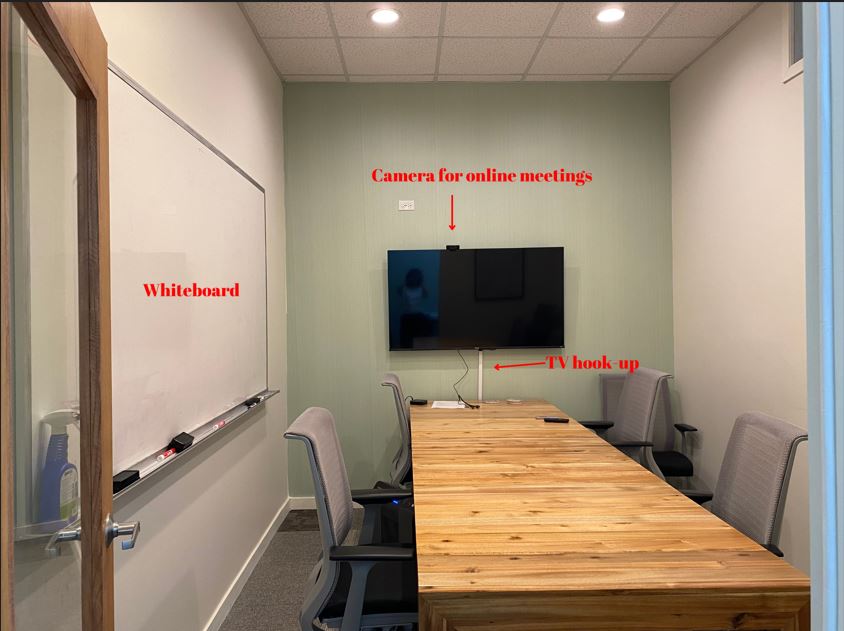 Small conference room for 4–6 people at Platform Coworking in Ravenswood, Chicago
